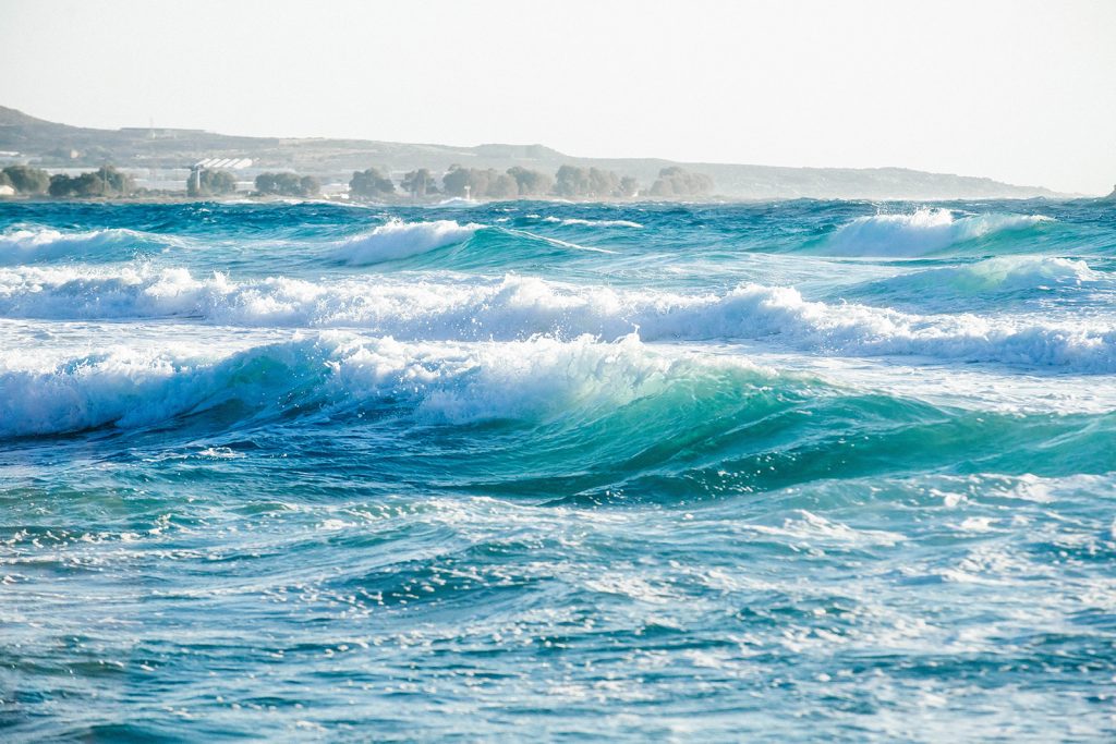 Windswell affected by strong local wind conditions